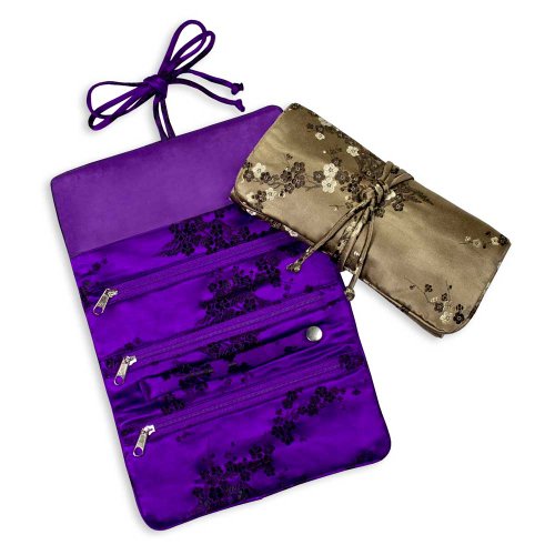 Jewelry Roll Clutch Large - Silk Brocade