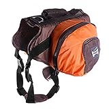 Lifeunion Collapsible Dog Pack Hound Travel Camping Hiking Backpack Saddle Bag Harness for Medium and Large Dog (Orange, XL)