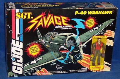 G.I. Joe Sgt. Savage P-40 Warhawk with Sgt Savage Fighter Pilot Action figure