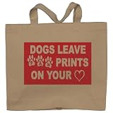 DOGS LEAVE PAW PRINTS ON YOUR HEART Totebag (Cotton Tote / Bag)