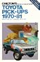 Chilton's repair & tune-up guide, Toyota pick-ups, 1970-81: Hi-lux, half ton, long bed, SR-5, 4x4