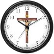 Jesus Christ on Cross or Crucifix Christian Theme Wall Clock by WatchBuddy Timepieces (White Frame)