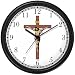 Jesus Christ on Cross or Crucifix Christian Theme Wall Clock by WatchBuddy Timepieces (Slate Blue Frame)