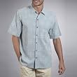 Sandals Cay Men's Tonal Palm Tree Silk Camp Shirt