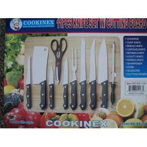 11 Piece Professional Knife Set with Wood Cutting Board by 