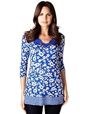 Per Una 3/4 Sleeve Floral Tunic