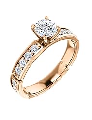 10K Rose Gold Round Cut Diamond Ring -- LIFETIME WARRANTY