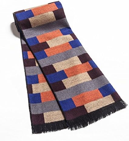 Lucianna Men's Splice Classic Plaids Soft for Office Air-condition Scarf C1070