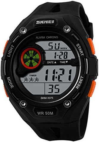 ONEON Men's Waterproof Sports Watch Multifunction Digital LED Alarm Timer Orange