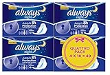 Always Night Sanitary Pads with Wings - Quattro Pack x 40
