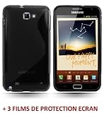Etui ORIGINAL Noir Le S Premium de MUZZANO pour SAMSUNG GALAXY NOTE / I9220 + 3 Films de Protection Ecran UltraClear Pour SAMSUNG GALAXY NOTE / I9220