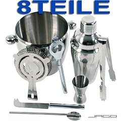 8 teiliges EDELSTAHL Cocktail SET Zubeh�r Bar Shaker Barset Mixer NEU