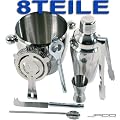 8 teiliges EDELSTAHL Cocktail SET Zubeh�r Bar Shaker Barset Mixer NEU