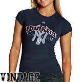 Majestic New York Yankees Ladies Navy Blue Cooperstown Circus Catch T-shirt