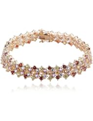 18k Gold over Sterling Silver Multi-Gemstone Bracelet