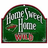 NHL Minnesota Wild 10-by-11 inch Wood Sign Home Sweet Home
