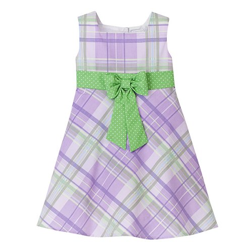 Toddler Girls' Perfectly Dressed Plaid Easter Dress - Purple