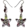 Dangle Earrings Silver Multi Gemstone Jewelry 2 inches