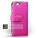 iPhone 6S Case, Terrapin [Floral Interior] Premium PU Leather Wallet Case with Card Slots, Cash Compartment and Detachable Wrist Strap for iPhone 6 / 6S (Hot Pink with Lily Floral Textile Interior)