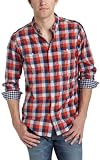 Ben Sherman Men's Lawless Kensington Collar Shirt,Aurora Red,Large