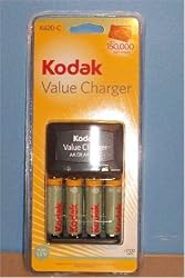 Kodak AA/AAA Value Charger #K620-C Battery Charger with 4 Rechargeable AA 2100mAh Ni-MH Batteries