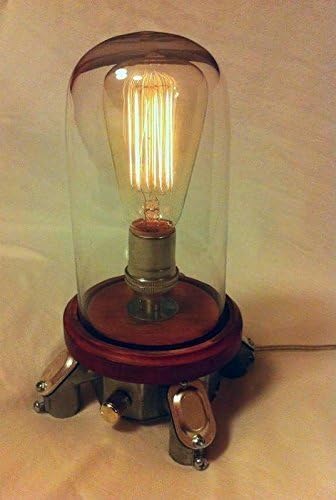 The Mood Rock-it Industrial base bell jar lamp w/ rotary dimmer, bedside Edison night light mood lamp