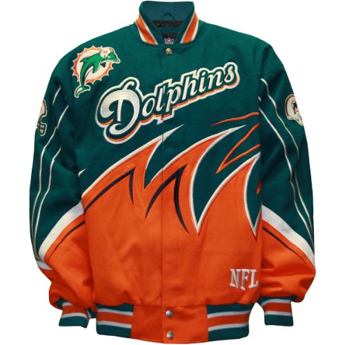 NFL Men's Miami Dolphins Slash Jacket (Aqua/Coral, 2X-Large)