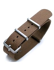 Nato 20mm Heat Sealed Heavy Nylon Brushed Buckle - Brown