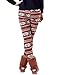 HDE Women Winter Knit Leggings Fleece Line Nordic Design Thermal Insulated Pants (White Poinsettia, Medium)