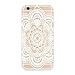iPhone 6 Plus Case,GBSELL 3PC Henna Floral Paisley Flower Clear Hard Case Cover Skin for iPhone 6 Plus (White)