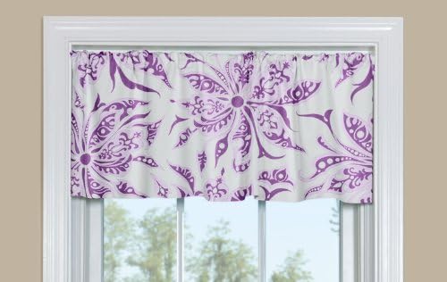 Contempo Curtains Because Purple Modern Floral Kitchen Valance - 50-Inch by 14-Inch