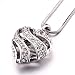 Pugster Mother's Day Gifts Filigree Heart Bridal Pendant Necklace For Women