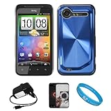 Blue Metallic Cosmo Wave Design Protective Snap-On Case Cover for HTC Droid ....