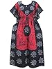 Indian Cotton Batik Kaftan Caftan Red Printed Bohemian Long Maxi Dress One Size