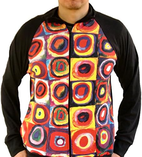 Artimisz Kandinsky Color Study Circles Square Mens Track Jacket Zipper Top Art size XL