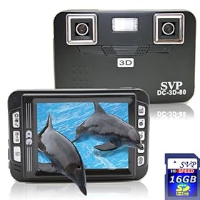 SVP DC-3D-80 (with 16GB SD) CardBlack 3D Digital Camera with 2.8 Barrier 3D Display