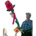 Giant Stuffed Rose Is 6-feet Tall with I Love You Teddy Bear Wrapped Around Stem - Big Valentine Valentines Day or Any Day Love Gift