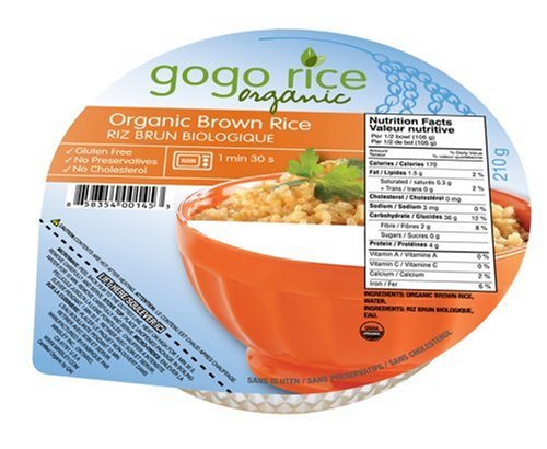 GoGo Rice Steamed Brown Rice Bowl, Organic, Microwaveable, 7.4-Ounce Bowls (Pack of 12)