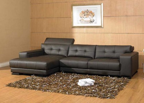New 2Pc Contemporary Leather Sectional Sofa #AC-MALIBU2
