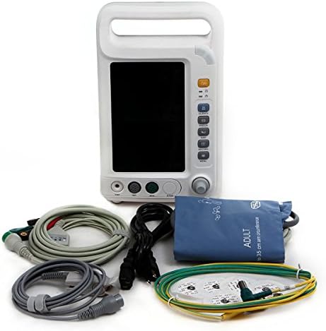 7-inch 4-Parameter Vital Sign Monitor Patient Monitor 8000A ECG, NIBP, SpO2, RESP,7" TFT display, configurable up to 8 waveforms, enables maximum data visibility for the most critical parameters 110V YLQX18001