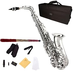 Cecilio 2Series AS-280N Nickel Plated Alto Saxophone w/ Case and Accessories
