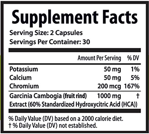 Nu Yuu 100% Pure Garcinia Cambogia Extract - 60% Standardized HCA - Appetite Suppressant - Weight Loss Supplement - 500 mg, 60 Count