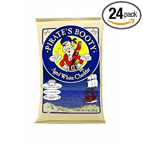 Pirate's Booty, Aged White Cheddar, 1-Ounce Bags (Pack of 24)