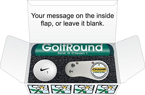 Mothers Day Golf Gift Set (Short Game Essentials) GolfRound Towel - Nike Golf Ball - FLIX Repair Tool - Golf Greeting Card - Packaging (Without Gift Tag)