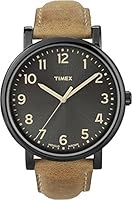 Timex Originals Oversized Black Dial Tan Oiled Strap T2N677