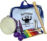 Young Musician Toolkit - Xylophone, Recorder, Tambourine, Harmonica, Kazoo, Two Egg Shakers - Quality Musical Instruments for Kids + Convenient Carrying Case