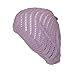CTM® Womens Cotton Claudette Woven Knit Beanie Beret Hat