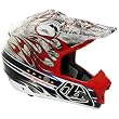 Troy Lee Designs Pistonbone SE 3 Off-Road Motorcycle Helmet w/ Free B&F Heart Sticker Bundle - Red/Chrome