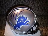 CALVIN JOHNSON SIGNED AUTOGRAPHED DETROIT LIONS MINI HELMET COA + HOLOGRAM