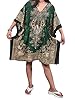 Mogul Bohemian Kaftan Dresses Short Green Caftan Cover up Tunic Beach Dress